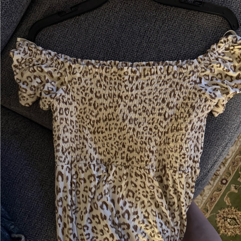 GAP Cream Leopard Print Midi Dress - Picture 2 of 6